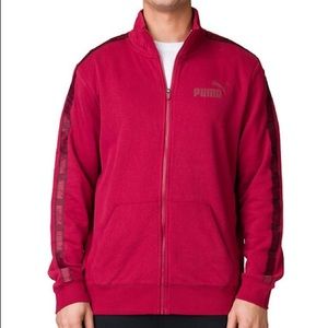 NWT Men’s Puma Burgundy Tape Sleeve Track Zip Up L